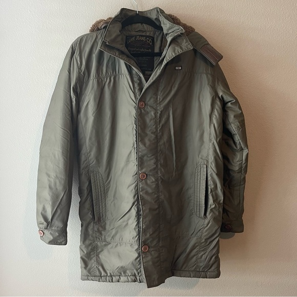 Lure Jeans Co. Other - Lure Jeans Co. green bomber jacket with brown faux fur lining